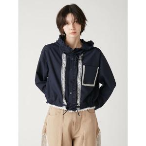 ブラウス シャツ 「LUMISHADE」UVカットフード付きフリルシャツ「接触冷感」 レディース