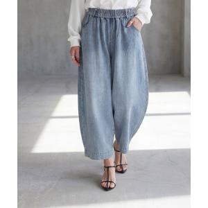 ジーンズ デニム デニムパンツ クロップド丈イージーワイドデニム レディース