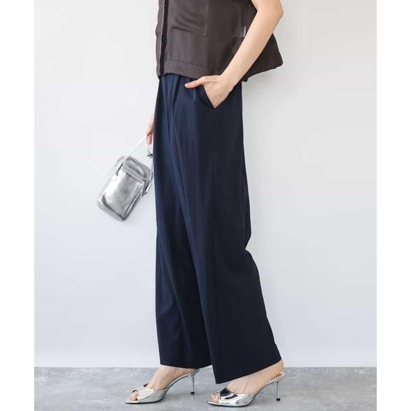 ワイドパンツ スラックス パンツ 「接触冷感/洗える」リラクシーワイドパンツ レディース