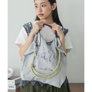 トートバッグ 3WAYロゴ刺繍ロープトートバッグ レディース