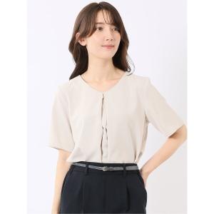 uvカット ブラウス シャツ ＊「接触冷感 UV 速乾 ストレッチ」m.f.エディトリアル レディース  Vネック 半袖 プルオーバー ブラウス