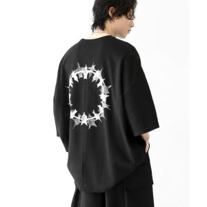 tシャツ バックサークルグラフィック ビッグシルエット ハーフスリーブTシャツ メンズ レディース