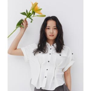 uvカット ブラウス シャツ 「新作」シェイプタックウエストシャツ/夏服/オフィスカジュアル/ウォッシャブル/防シワ/接触冷感/UVカット/涼しい