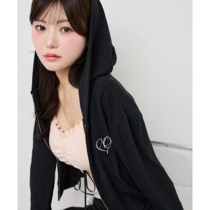 パーカー 「UVカット」ロゴ刺しゅうパーカー レディース