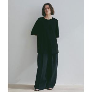 ワイドパンツ パンツ ダブルクロスハイウエストタックパンツ レディース
