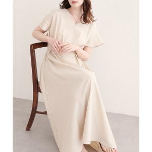 ワンピース 「sherbet line」接触冷感カシュクールフリル袖ワンピース