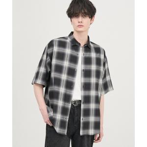 シャツ 半袖 「CIYOT」オンブレチェック コンフォートファブリック レギュラーカラー半袖シャツ「イージーケア・UVカット」 メンズ レディース