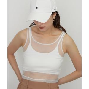 タンクトップ ノースリーブ 「earthy_/アーシー」カップ付きチュールタンク レディース