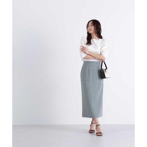 「NATURAL BEAUTY BASIC」 タイトスカート MEDIUM ライトグリーン レディー...