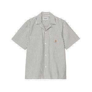 シャツ 半袖 Carhartt WIP/カーハートダブリューアイピー 半袖 シャツ ストライプ柄 ショートスリーブリーベルシャツ S/S Leavel Shirt I036203 メンズ