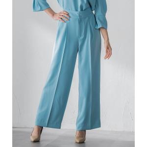 ワイドパンツ パンツ サスペンダー付きダブルサテンパンツ レディース