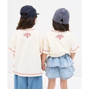 tシャツ 「綿100%」ユニセックス 配色ステッチ刺繍 半袖Tシャツ キッズ 子供服 男の子 女の子