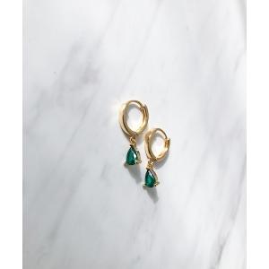 ピアス ドロップビジューフープピアス レディース