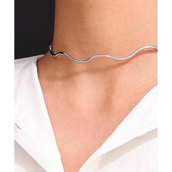 チョーカー 「M2SUQARED/エムツースクエア」ニュアンスウェーブメタルチョーカー / シンプル...