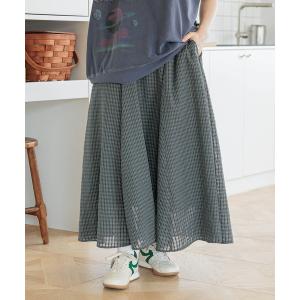 「niko and...」 フレアスカート LARGE グリーン レディース