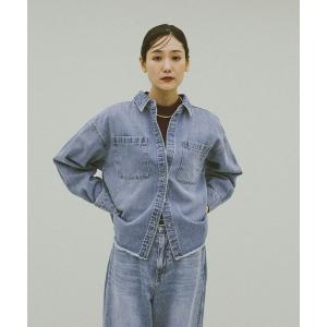 「GLOBAL WORK」 長袖シャツ MEDIUM ブルー レディース