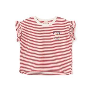tシャツ 「プティプラ」アルファベット袖フリルTシャツ キッズ 子供服 女の子