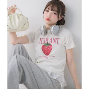 tシャツ ストロベリープリントTEE レディース