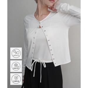 カーディガン uvカット 「Rashik」接触冷感 スナップボタンカーデ UVカット 抗菌 防臭 レディース