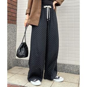 ワイドパンツ パンツ 「ISOOK / アイスー」ドットイージーパンツ / リラックスパンツ 柄パンツ 水玉 ZOZOTOWN限定 レディース