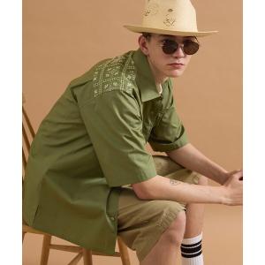 シャツ 半袖 コンビ半袖ミリタリーシャツ メンズ