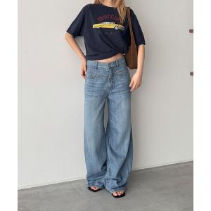 ワイドパンツ ジーンズ デニム デニムパンツ El mar　ヨークワイドライトデニムパンツ 611 レディース