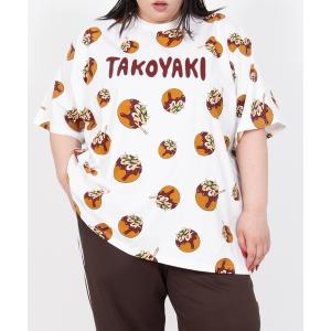 tシャツ 半袖 たこ焼き総柄Tシャツ レディース メンズ