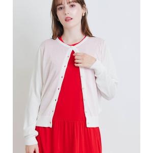 カーディガン uvカット 接触冷感UVカットパールボタンシアーカーディガン レディース
