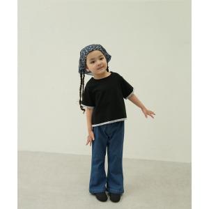 tシャツ 「綿100%」ガールズ 裾レース 半袖Tシャツ キッズ 子供服 女の子