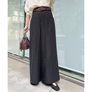 ワイドパンツ パンツ ウォッシャブルフィブリルポプリンワイドパンツ レディース