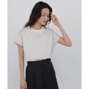 tシャツ 「ウォッシャブル」レース衿スムースＴシャツ レディース