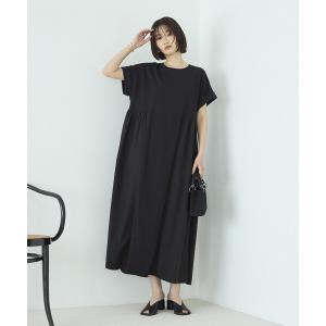 ワンピース 半袖 Firsthand/ファーストハンド オーガニックコットン 異素材 ドッキング ギャザー ワンピース