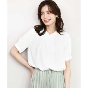 ブラウス シャツ フロントタックジョーゼットブラウス/接触冷感/UVカット/洗濯機で洗える/WEB限定サイズあり レディース