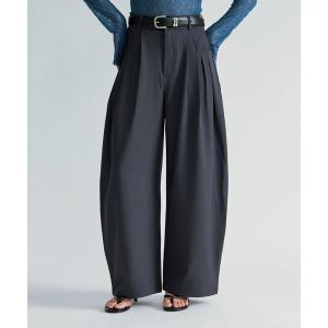ワイドパンツ スラックス パンツ Tuck balloon pants belt set / タックバルーンパンツ「ベルト付」 レディース