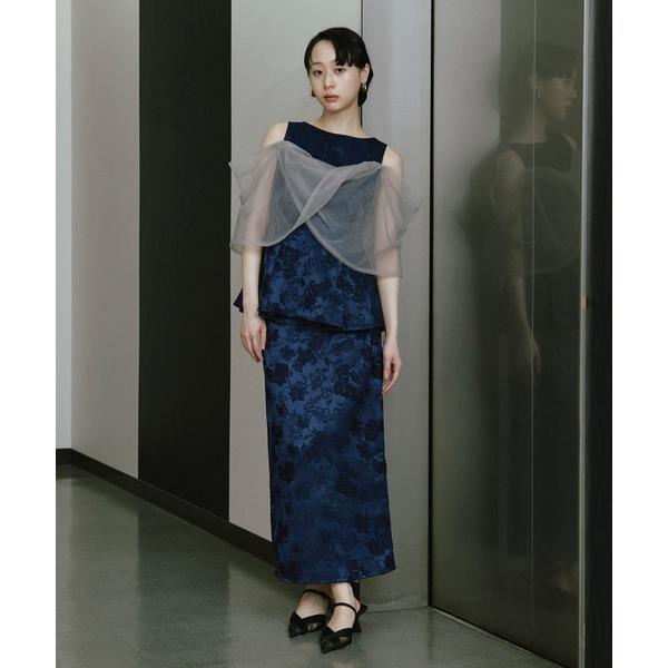 パーティードレス ドレス Jacquard Cross Tulle Setup Dress/ジャガー...
