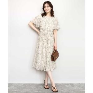 ワンピース ラインフラワープリーツワンピース/洗える/WEB限定サイズあり
