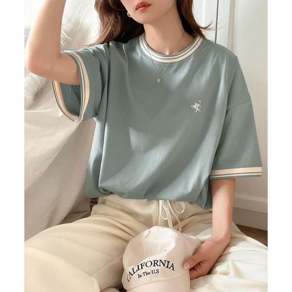 「Java」 半袖カットソー X-LARGE グリーン レディース
