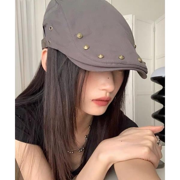 帽子 ベレー帽 レディース VINTAGEスタッズハンチング レディース メンズ