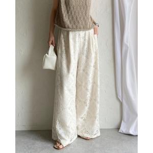 ワイドパンツ パンツ ワイド ロング レースパンツ イージーパンツ レディース