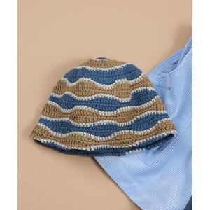 ニット帽 ニットキャップ 「Beach ＆ Festival」ウェーブ手編みニットハット レディース