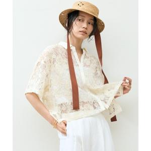 ブラウス シャツ コードレースクロップドシャツ レディース