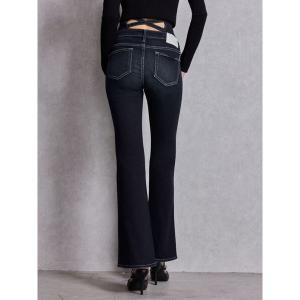 ジーンズ デニム デニムパンツ 「追加生産分」ハイウエストBACKクロスフレアパンツ レディース