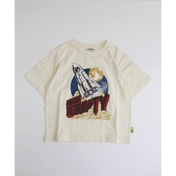 tシャツ ローンチロケット柄半袖Tシャツ キッズ 子供服 男の子 女の子