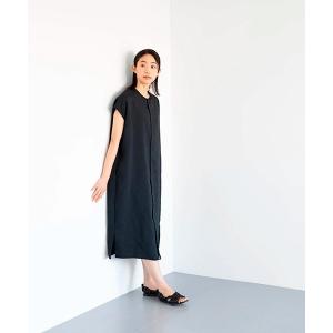 ワンピース 半袖 ポリエステルドビーリングドットワンピース
