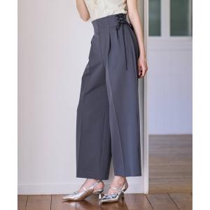 ワイドパンツ パンツ 2026春夏新作 サイドレースアップパンツ レディース