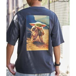 tシャツ STAR WARS スターウォーズ／マンダロリアン・アンド・グローグーバックプリントTシャツ メンズ