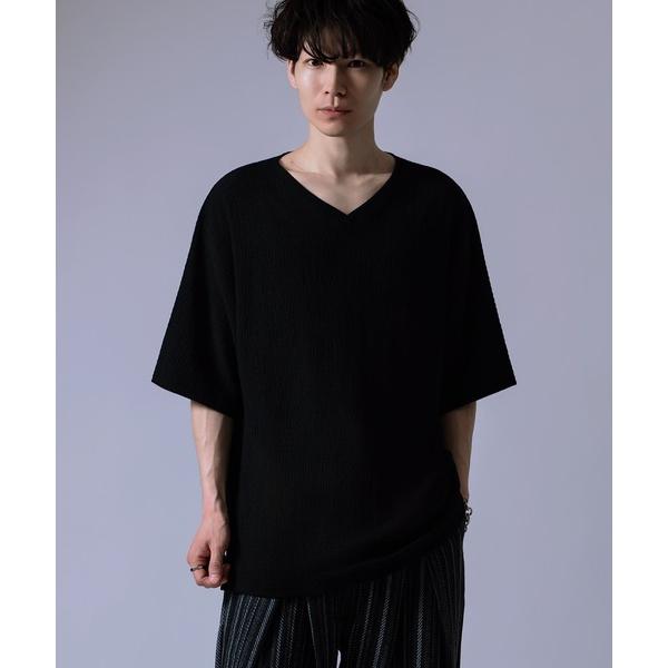 tシャツ シャーリング Vネック ルーズカットソー メンズ レディース