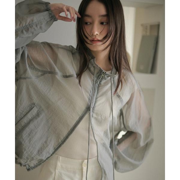 ブルゾン アウター sheer gather zip blouson /シアーギャザージップブルゾン...