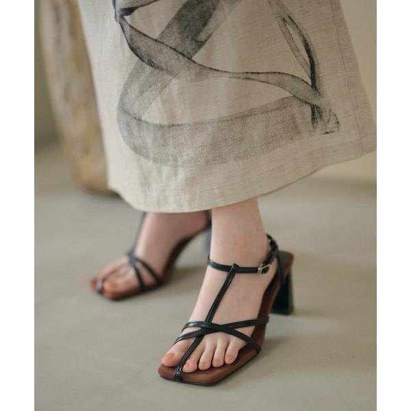 サンダル t-strap square sandals /Tストラップスクエアサンダル レディース