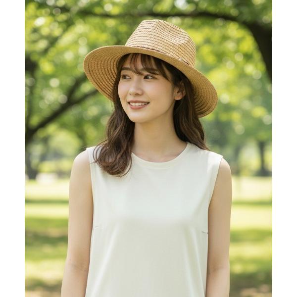帽子 ハット 「UV対策・大人ナチュラル」中折れストローハット/麦わら帽子 2色展開 春夏 日焼け対...